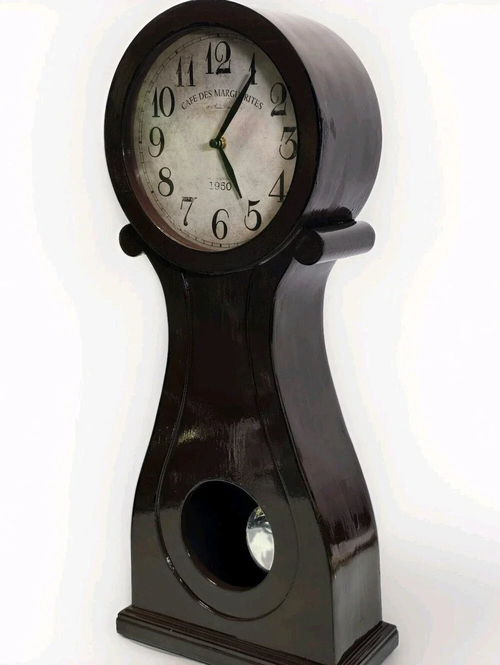 Cafe Des Marguerites Vintage Style Pendulum Wall Clock Quartz Mint Condition 23